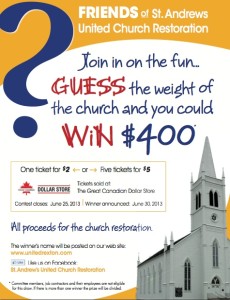 Guess the weight of the United Church of Rexton